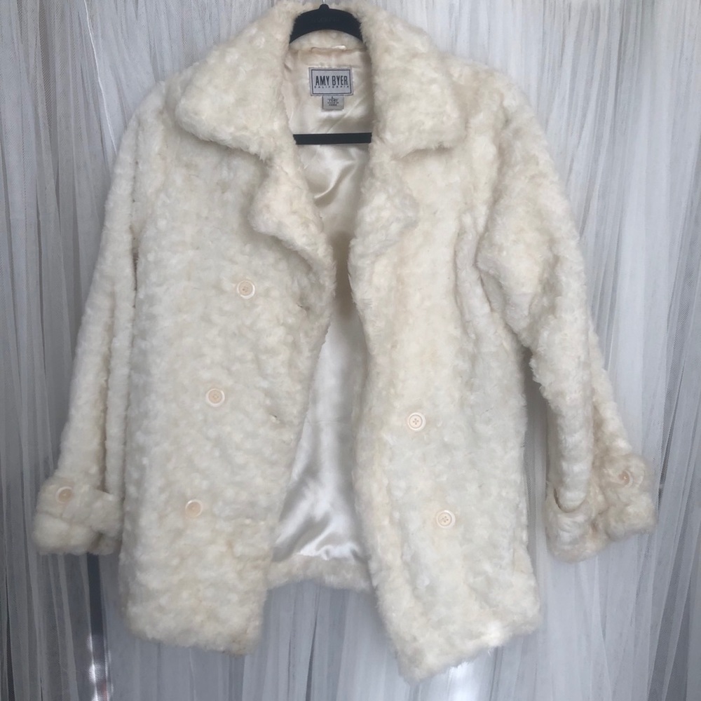 Amy Byer Cream Teddy Coat